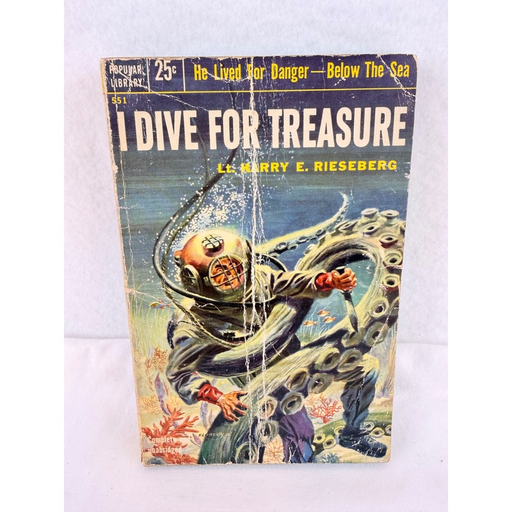 I Diver For Treasure Lt Harry E Rieseberg 1954 Popular Library 551 Vintage Book
